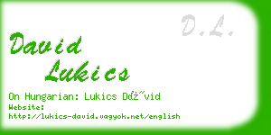 david lukics business card